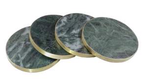 Posavasos Redondos de Mármol con Incrustaciones de Latón, Mini Accesorios Decorativos para Mesa de Comedor, para Tazas, Vasos y Platos Calientes - Product Image 3