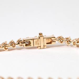 Bracelet tennis cœur en diamant certifié de laboratoire en or massif, bracelet de mariage délicat en or pour anniversaire - Product Image 5