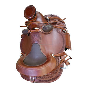 Atractiva Silla de Montar Americana de Cuero Marrón, Silla de Montar Inglesa Occidental, Silla de Montar de Cuero Real para Caballos - Product Image 5