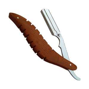 Wood Handle Straight <b>Razor</b> Stainless Steel Blade Single Blade For Face Shaving Smooth & Comfortable Professional - Product Image 6