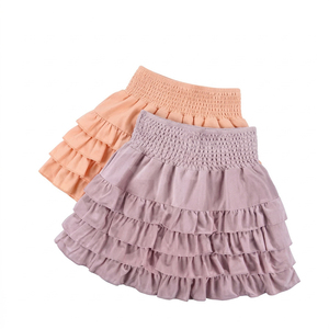 <b>Elastic</b> Waist Pleated Layered Fashion Elegant <b>Skirt</b> Wholesale <b>Skirts</b> for Women Solid Female Mini <b>Skirts</b> - Product Image 1