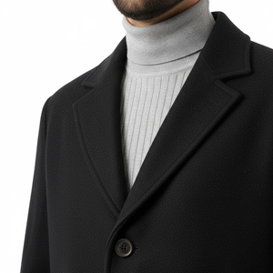 <b>Men's</b> Fashion <b>Overcoat</b> <b>Long</b> <b>Wool</b> Casual Winter Coat Real Fox Fur Breathable Quick Dry OEM Custom Logo Design Stylish Trench - Product Image 2