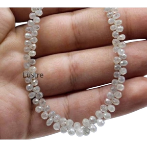 Cuentas de Diamante Blanco Natural Facetadas en Forma de Lágrima de 3 mm, Hilo de Diamantes Sueltos, Proveedor Mayorista para la Fabricación de Joyas - Product Image 4
