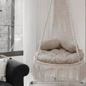 <b>Hanging</b> Macrame Swing <b>Chair</b> Macrame Porch Swing Bed Hammock Swing Indoor <b>Chair</b> Macrame <b>Outdoor</b> - Product Image 1