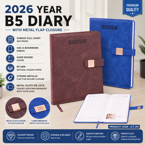 <b>A5</b> PU Leather <b>Notebook</b> Hard Bound Planner Magnetic Flap Journal with Pen Loop Card Pocket for Office Travel - Product Image 4
