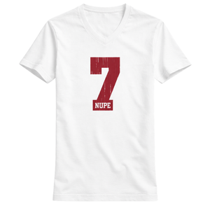 Camiseta Blanca con Cuello en V Kappa Alpha Psi Número 7, Ropa de Fraternidad Griega con Gráfico Audaz, Comodidad Premium y Ajuste Elegante - Product Image 4