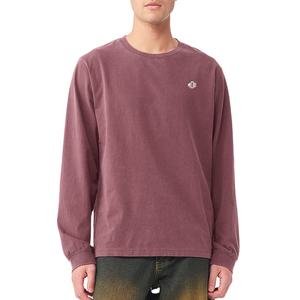 เสื้อยืดแขนยาวคอกลมผ้าคอตตอนเจอร์ซีย์แบบซักแล้ว สีชมพูอมเทา สำหรับทุกเพศ ขายส่ง ระบายอากาศได้ดี สไตล์ลำลอง รับผลิตแบบ OEM - Product Image 1