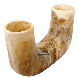 Vase de décoration moderne pour la maison, vase à fleurs double tube en résine de haute qualité, couleur blanche, pour table, pots à fleurs en résine - Product Image 3