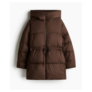 Men's Women's Brown Hooded Puffer Jacket Zipper Closure Filling Waterproof Breathable Windproof Casual Summer Wear Regular Fit - Product Image 5