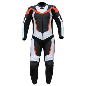 Motorbike Leather Suit One Piece Riding Gear With Flexible Panels Motorcycle Leather Suit Two Piece Riding Gear - Product Image 1