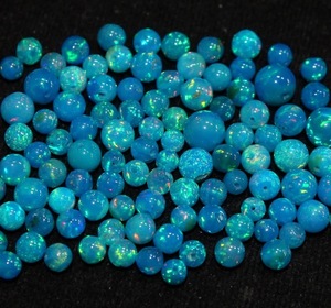 Perles d'opale éthiopienne naturelle, billes de 4-6 mm, opale fumée traitée, pierres précieuses percées au centre de 0,4 mm, HASNAIN GEMS pour la fabrication de bijoux - Product Image 5