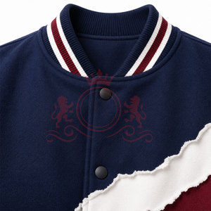 Latest Design <b>White</b> Burgundy Letterman <b>Jacket</b> Chevron Pattern Soft Fabric Modern Streetwear Style - Product Image 6