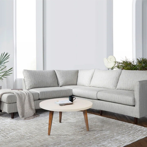 Mesa de centro de madera blanca moderna con patas cónicas resistentes, diseño minimalista hecho a mano para sala de estar, muebles para el hogar, venta al por mayor - Product Image 6