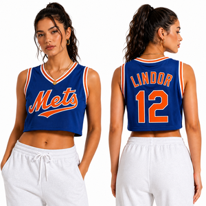 Camiseta de Baloncesto Corta Personalizada OEM para Mujer, Logotipo del Equipo Bordado, Nombre y Número del Jugador, Estilo Deportivo, Venta en Línea - Product Image 3