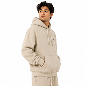 Sudaderas con Capucha Beige para Hombre, Mezcla de Algodón Grueso, Forro Polar, Ropa de Invierno, Venta al Por Mayor Directa de Fábrica, Proveedor B2B - Product Image 2
