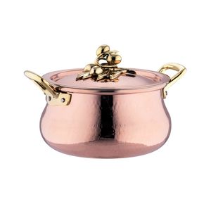 Heavy Gauge Copper Cooking Casserole with Lid Deep Stock Pot for Kitchen Restaurant Home Hotel Catering Durable Use - Product Image 2
