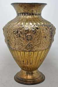 Jarrón Decorativo Antiguo de Latón con Diseño Floral Acrílico para Regalo o Decoración del Hogar, Artesanía en Metal - Product Image 2