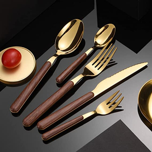 Premium Stainless Steel Cutlery Set with Wooden Handles Modern Design <b>Mirror</b> Polish for Home & Party Use Reasonable Price - Product Image 5