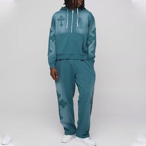 Custom Men Streetwear Tracksuit Set Professional Sportswear Solid Heavyweight Gym Fitness Durable Breathable <b>Fabric</b> OEM Service - Product Image 1