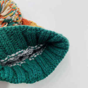 Bonnets en laine jacquard tricotés chauds d'hiver de haute qualité, casquettes décontractées à revers de couleur unie à motif à pois - Product Image 6