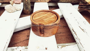 Wooden <b>Drink</b> <b>Coasters</b> Set Natural Wood Cup & Glass <b>Coasters</b> - Product Image 3
