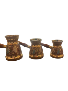 หม้อกาแฟทองเหลืองวินเทจ หม้อกาแฟอาหรับตกแต่งสไตล์เรโทร หม้ออิบริกทองเหลืองสำหรับชงเอสเพรสโซ สำหรับร้านกาแฟและร้านอาหาร - Product Image 6