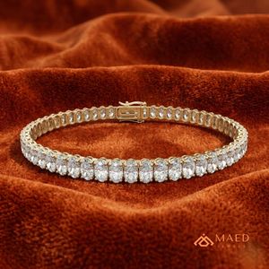 Brilliant Cut Moissanite Tennis Bracelet Unisex 925 Silver Gold Plated Hiphop Engagement Party Luxury Fashion Jewelry Gift <b>Set</b> - Product Image 4