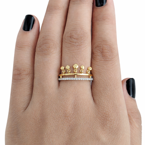 Anillo de Corona Namivaa, Diseño Minimalista Apilable, con Incrustaciones, Elegante para Uso Diario, Acabado Pulido - Product Image 2