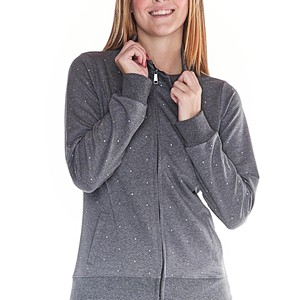 Survêtements pour femmes, hiver, épais, à capuche, avec cordon de serrage, décontractés, coupe-vent, respirants, imprimés, gris - Product Image 2