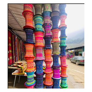 Colorful Handmade Brocade <b>Lantern</b> Decorative Fabric Hanging Light Shade for Luxury Home Resort Hotel Restaurant Interior Decore - Product Image 3