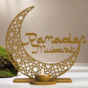 Centro de Mesa Decorativo de Metal para Ramadán con Detalles de Inspiración Árabe para Reuniones de Eid, Decoración para Mesa de Comedor y Hogar - Product Image 6