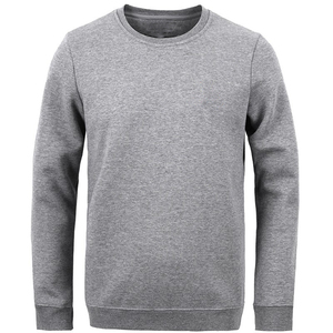 Wholesale Solid Color Men's Crewneck <b>Sweatshirt</b> Plus Size <b>Fleece</b> Pullover for Daily Casual Use - Product Image 5
