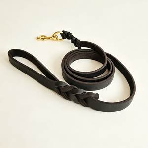 Eco Friendly Leather <b>Dog</b> <b>Leash</b> With Heavy Duty Hardware For Long Lasting Outdoor Walking And Training - Product Image 3