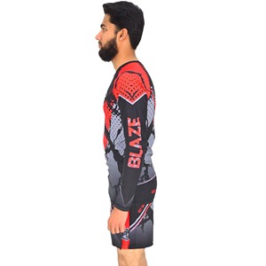 Conjunto de 2 Piezas de Camiseta y Pantalones de Jiu Jitsu Brasileño Unisex, con Logotipo Personalizado, Uniforme Elástico para Grappling y Boxeo, BLAZE FIGHT WEAR - Product Image 3