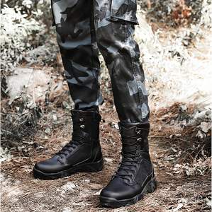 Bottes de travail tactiques pour hommes, respirantes, durables, légères, chaussures de randonnée et de marche, noires - Product Image 2