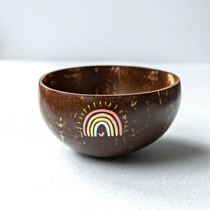 Tazón de Coco Pintado a Mano Estilo Bohemio con Diseño de Arcoíris, Ecológico y Ligero para Ensaladas, Smoothies y Postres, Venta al por Mayor, Vietnam - Product Image 2