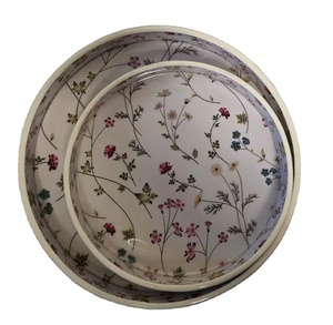 Nouveau plateau rectangulaire décoratif, plateau de service émaillé imprimé, plateau de service en bois, meilleurs outils de cuisine, plateau décoratif de table - Product Image 1