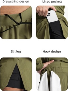 <b>Men</b>’s 2-in-1 Running/GYM <b>Short</b> With Inner <b>Compression</b> Layer + Outer Sublimation Printed Shell (Camo), Designed For Performance - Product Image 4