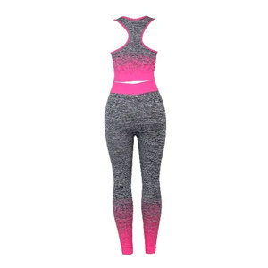Ensemble de yoga 2 pièces pour femme en coton 100 % écologique, respirant, séchage rapide, taille haute, logo frontal, col rond, bretelles non réglables - Product Image 3