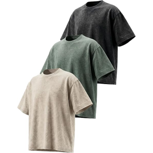 Washed Cotton Oversized Men T Shirt <b>Vintage</b> Acid Wash Short Sleeve <b>Graphic</b> <b>Tee</b> Streetwear Casual Top - Product Image 1