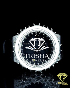 Designer Luxury Fully Iced Moissanite Diamond <b>Wristwatch</b> Crafted in 925 Sterling Silver for Men - Product Image 5