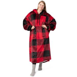 เสื้อฮู้ดดี้ผ้าฟลานเนลเชอร์ปาแบบสวมใส่ได้สำหรับผู้หญิงและผู้ชาย ดีไซน์สั่งทำพิเศษ อุ่นสบาย ขนาดใหญ่พิเศษ มีแขนเสื้อและกระเป๋า - Product Image 5