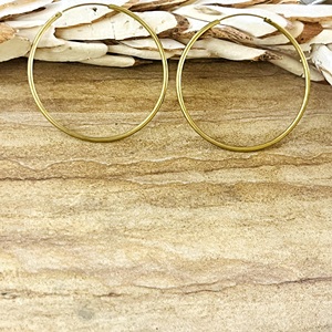 Nouvelles Boucles d'Oreilles Créoles Minimalistes Rondes 2026, Simples en Laiton Plaqué Or 18 carats pour Femme, Gouttes Géométriques Circulaires Modernes, Vente en Gros OEM - Product Image 2