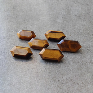 Piedra Preciosa de Ojo de Tigre Natural, Corte Facetado, Forma Hexagonal Grande, Calibrada, para Joyería - Product Image 2