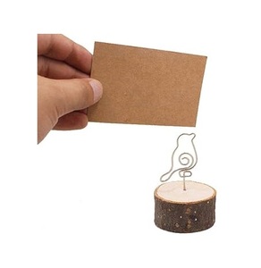 Wood And Metal Place <b>Card</b> Holder <b>Wedding</b> Parties Decoration Hut Shape Desk Organizer Tabletop Numbers Holder - Product Image 2