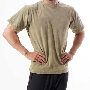 Camisetas de Hombre con Logotipo Personalizado al por Mayor, Estilo Vintage, Lavado Ácido, Mezcla Premium de Poliéster/Algodón, Transpirables - Product Image 1