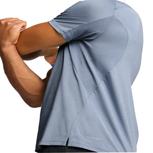 T-shirt de sport pour homme, vert, manches courtes, col rond, anti-transpiration, coupe ajustée, color-block, toutes saisons - Product Image 5