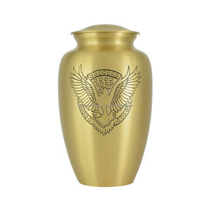Urne funéraire en laiton pour adulte de style américain blanc fournitures funéraires en bois en gros urne adulte en métal imprimé pour cendres humaines pour animaux de compagnie - Product Image 6
