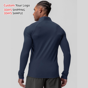 เสื้อยืดคอเต่าแขนยาวสำหรับออกกำลังกาย ฟิตเนส เล่นกีฬา วิ่ง  แบบยูนิเซ็กซ์ สีพื้น ดีไซน์เรียบง่าย สำหรับผู้ชาย เหมาะสำหรับฤดูร้อน - Product Image 3