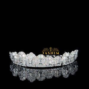 TASNIM - Grillz Dentales de Plata 925 con Diamantes Moissanite VVS, Corte Princesa, Engaste Invisible, Estilo Hip Hop, Unisex, para Fiestas y Uso Diario - Product Image 5